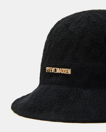 MOLDED POLY YARN BUCKET HAT BLACK